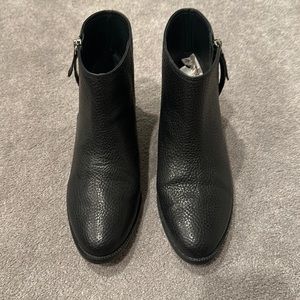 Leather Ankle Boots with Side Zipper